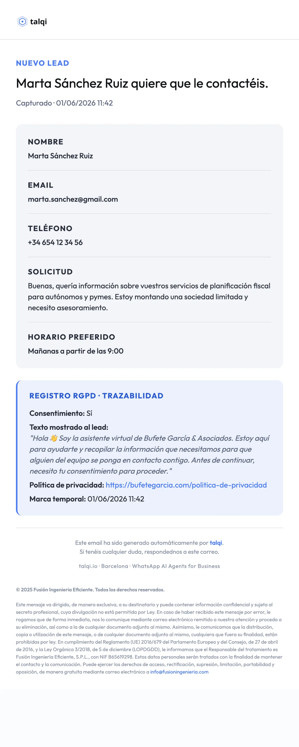 Así llega al correo lo que Blanca no puede cerrar